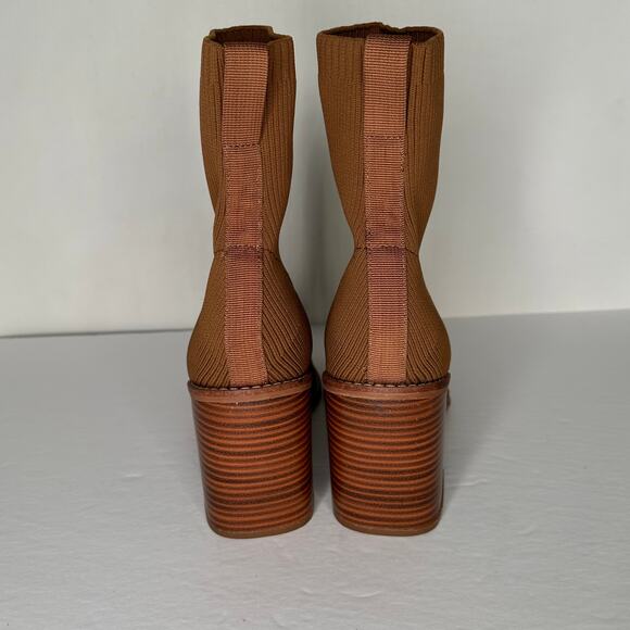 Steven Nixie Sock bootie in Cognac brown size 9 - Picture 3 of 7